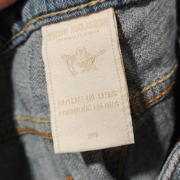 Y2K True Religion Shorts Cassie Size 28 Vintage Distressed Light Wash - Picture 5 of 7
